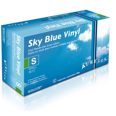 Gloves Vinyl Sky Blue  small