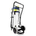 Wet & Dry Commercial Vacuum - Capacity of 7.6 gal (28.8 L) - Metal Tank - On Trolley - Tilting Tank - Electrical Outlet for Power Nozzle - 10' (3 m) Hose - Metal Wands - Brushes and Accessories Included